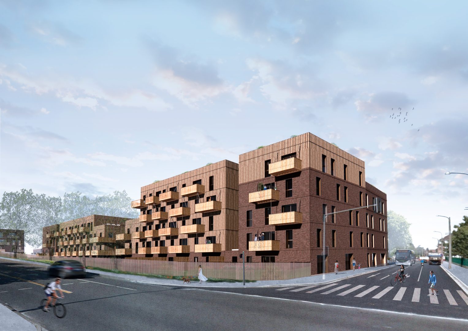 Projet de renouvellement urbain, construction de 65 logements collectifs passifs à Faches-Thumesnil (59155)